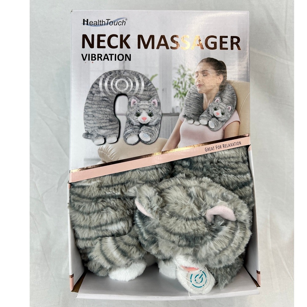 Neck Massager Vibration Plush Cat Relaxation Neck‎ Wrap Pillow HealthTouch